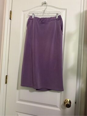 Lavender Midi Knit Pull-On Skirt